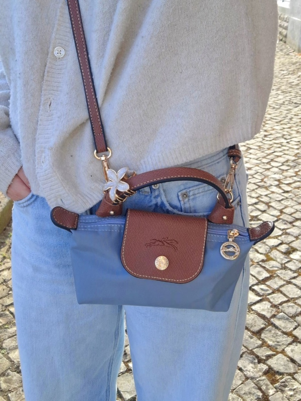 New Mini Longchamp light blue
